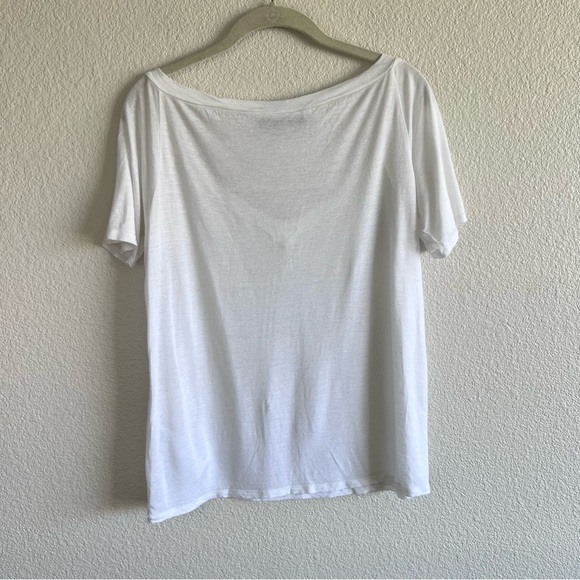 Reformation Women’s White Loose Fit V-Neck T-Shirt - Picture 3 of 13
